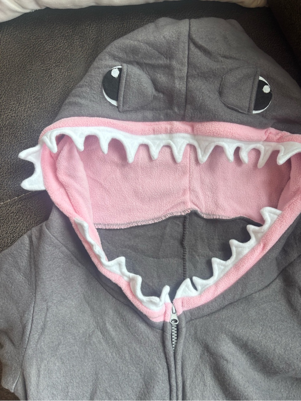 Leg Avenue Cozy Shark Hooded Dress - Gray Halloween Costume - Picture 2 of 8